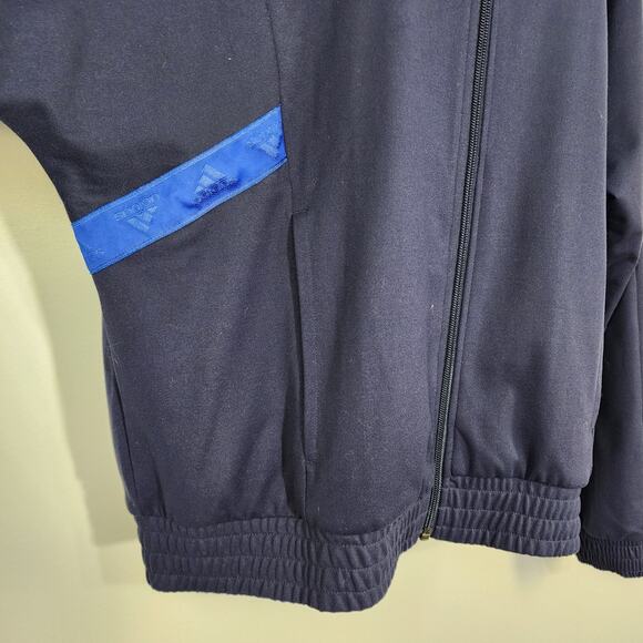 Adidas X Zoe Saldana Track Jacket Women Small Full Zip Navy Pockets Logo Legacy - Picture 9 of 14